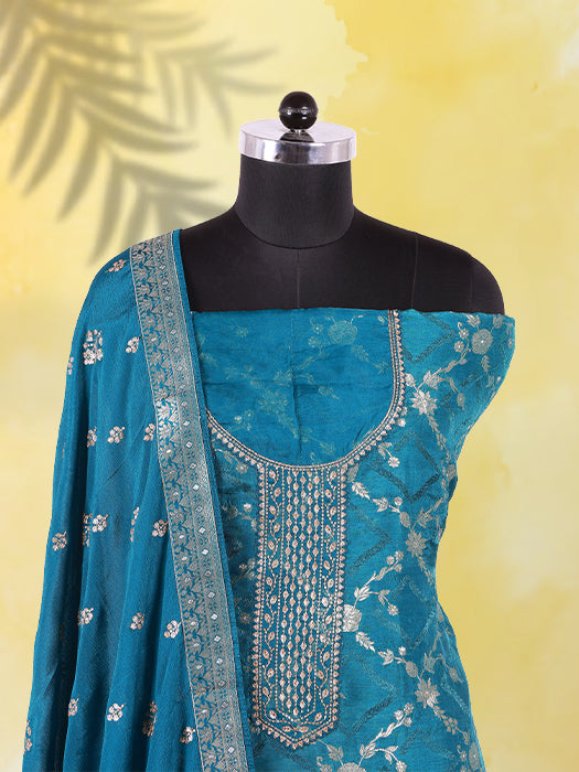 Silk Crepe Suit with Dupatta