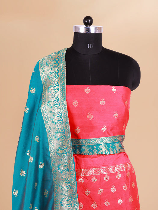 Poly Banarasi Lehenga Choli with Dupatta