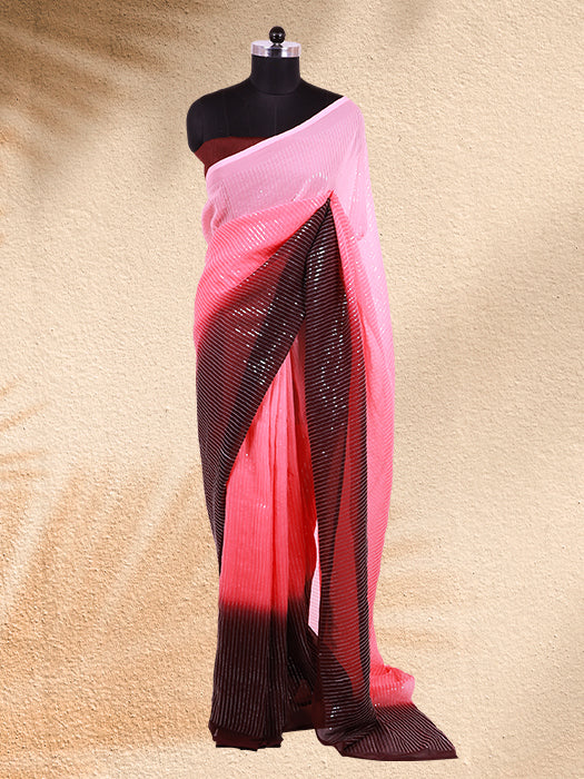 Glamorous All-Over Sequins Embroidered Georgette Party Wear Saree