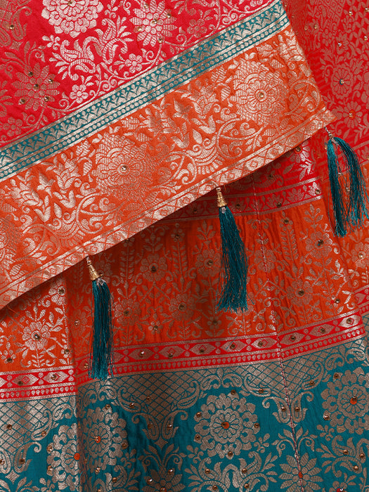 Poly Banarasi Lehenga Choli with Dupatta