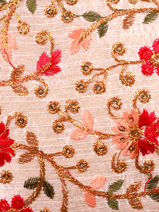 Silk Fabric Floral Embroidery Hand Bag