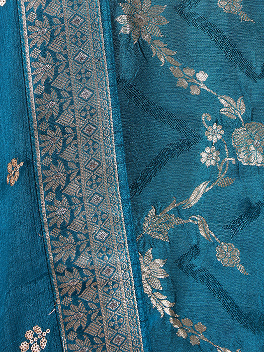 Silk Crepe Suit with Dupatta