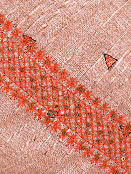 Madhubani Print Tussar Silk Suit Set