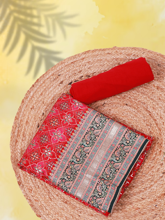 Pure Russian Dola Jacquard Suit with Dupatta