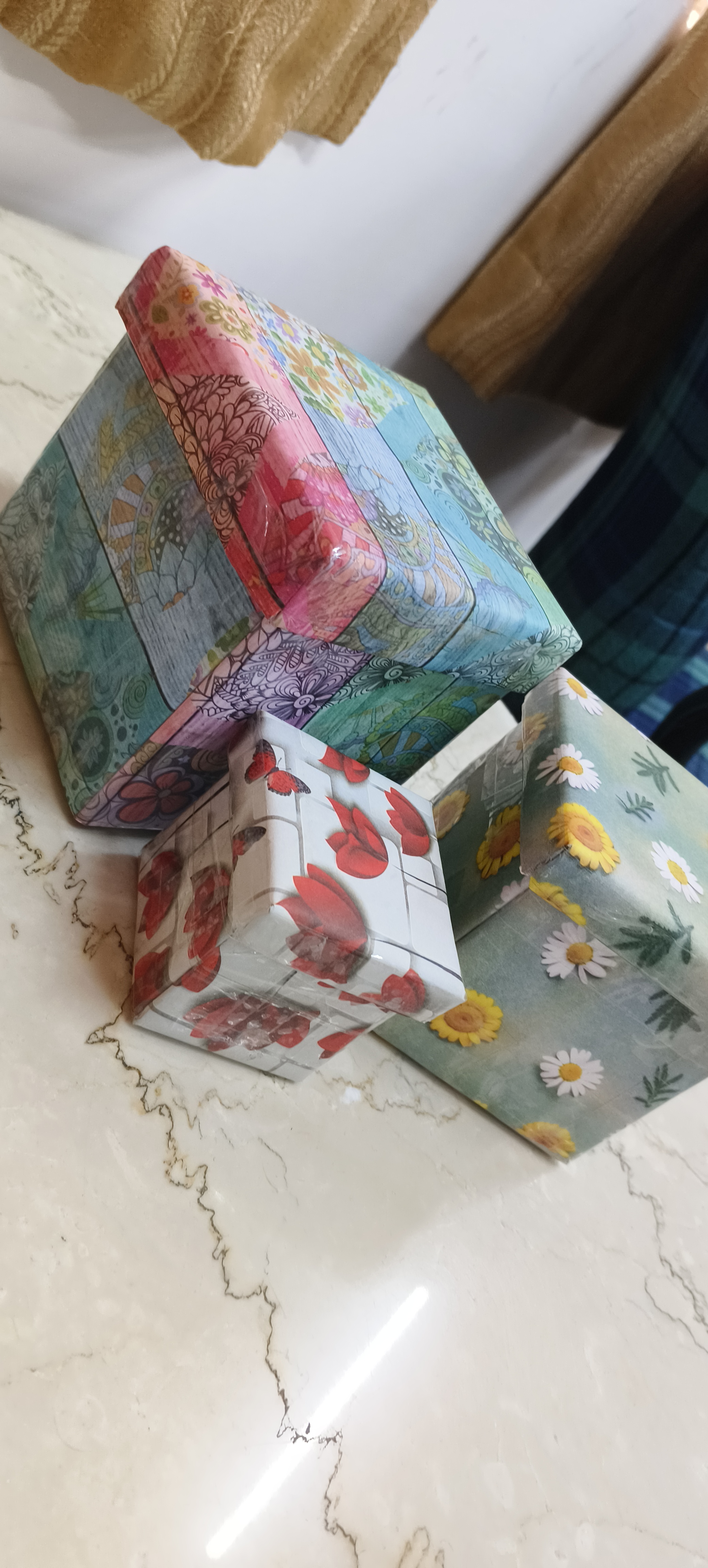 Handcrafted Decorative Paper Storage Boxes (Set of 3)