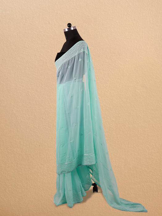 Georgette Thread Embroidery Saree
