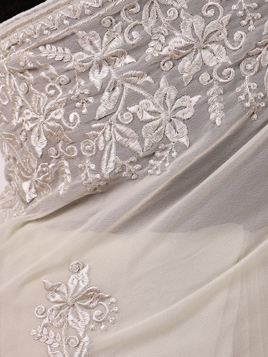 Georgette Thread Embroidery Saree