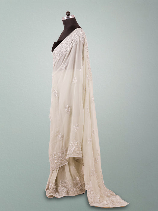 Georgette Thread Embroidery Saree