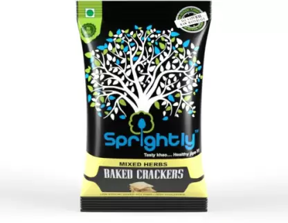 Sprightly Baked Mixed Herb Crackers - Savory Gourmet Snack (125g, Pack…