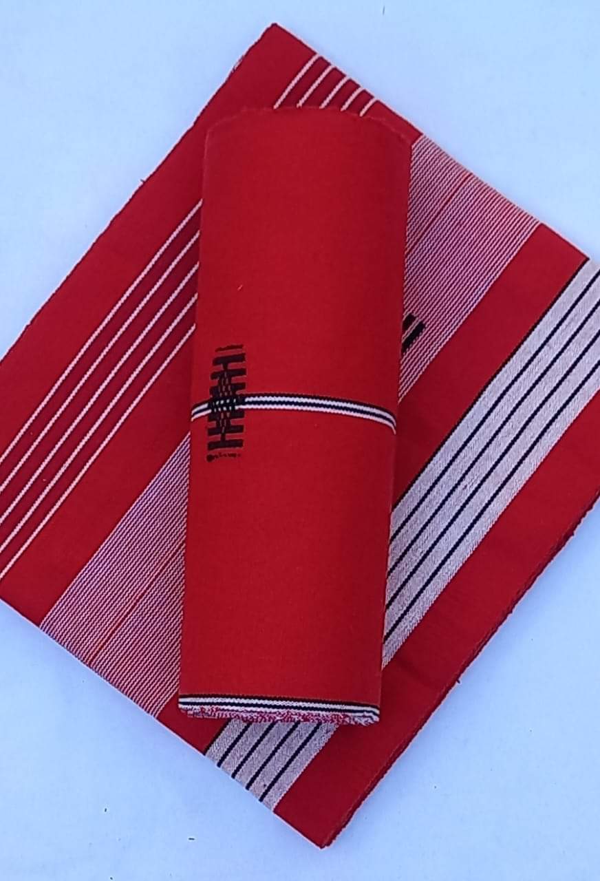HAMMIYE Premium Red & Black Patterned Dress Material Fabric