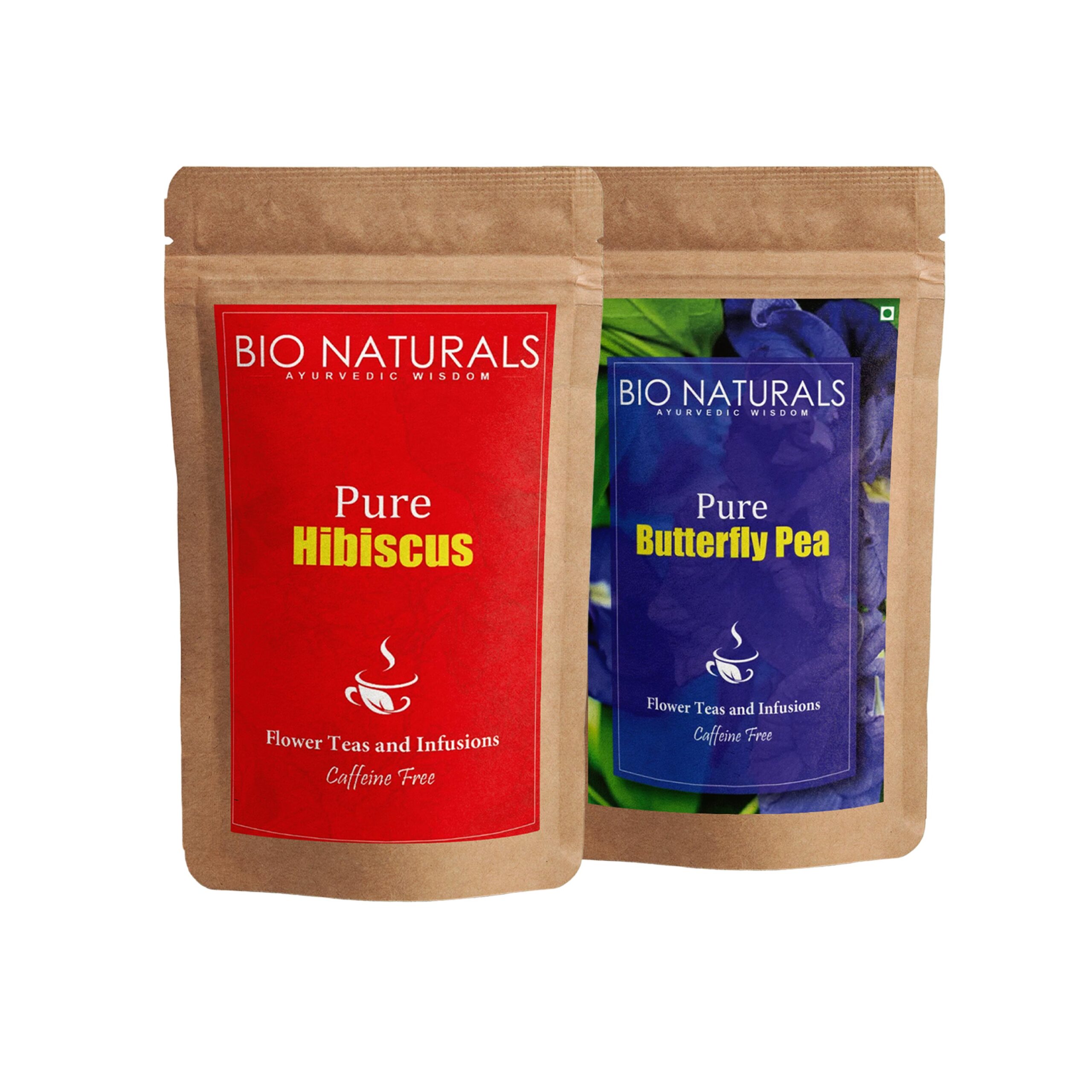 BioNaturals Herbal Tea Combo - Pure Butterfly Pea & Hibiscus Tea (25g x…