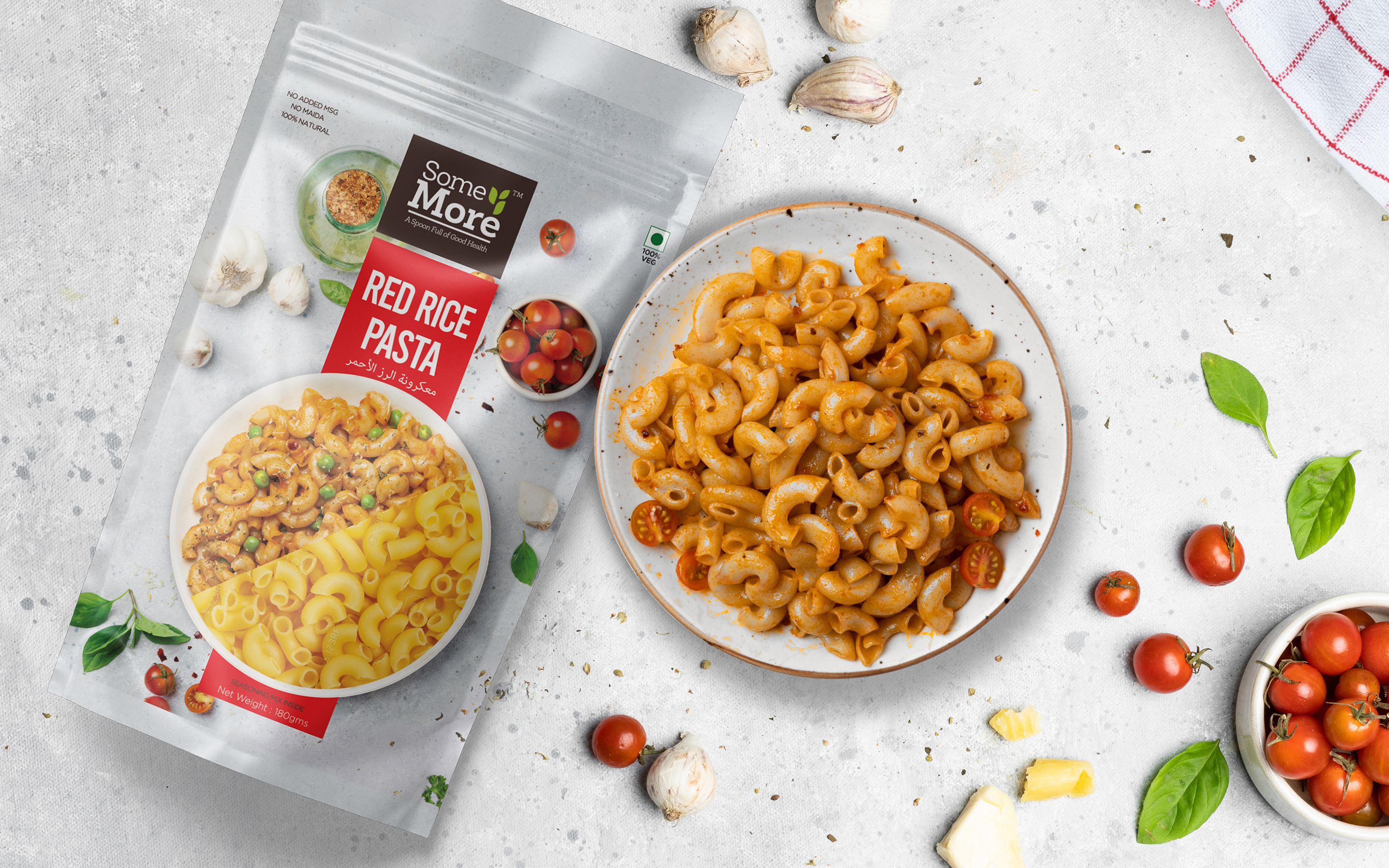 Some More Instant Healthy Red Rice Pasta - Combo of 4 Pack of Pasta 175 Grams*4