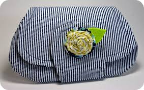 Striped Blue Clutch (Summer Theme)