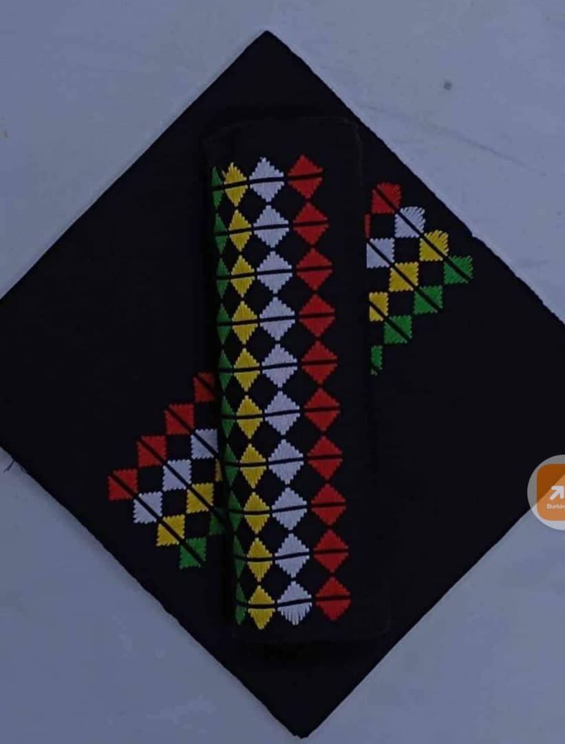 Hammiye Yellow, White, Red and Green Diamond-patterned fabric