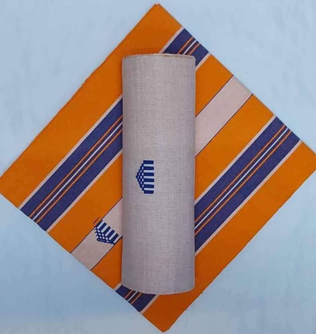 Hammiye Blue Orange Pattern Premium Fabric