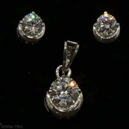 Hena Designs Lunar Glow 0.50 Carat Round Diamond Solitaire Stud Earrings