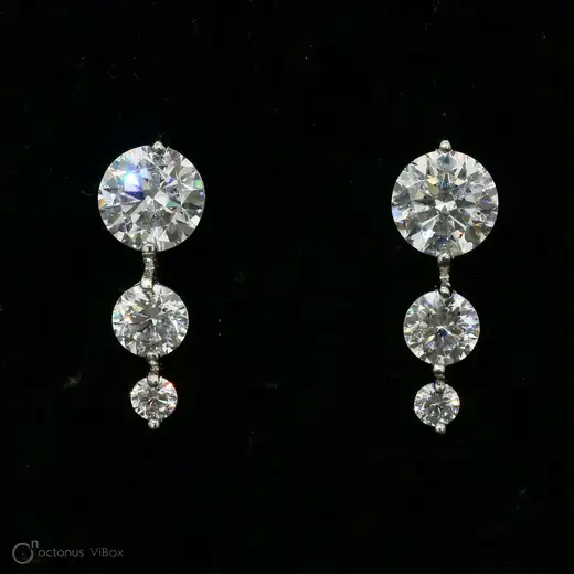 Hena Designs 1.30 Carat Diamond Solitaire Stud Earrings