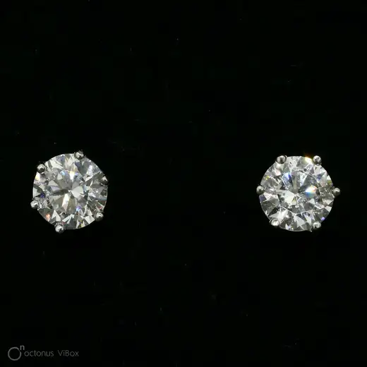 Hena Designs 1.40 Carat Diamond Solitaire Stud Earrings