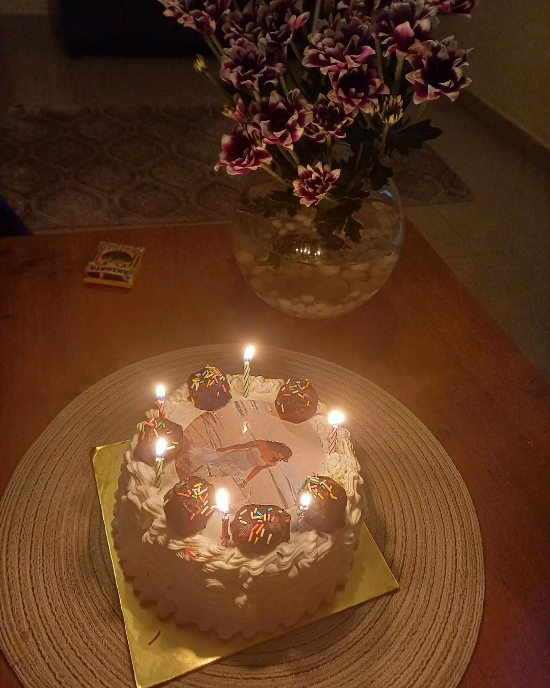 Customised Photo Cake with choco ball topping