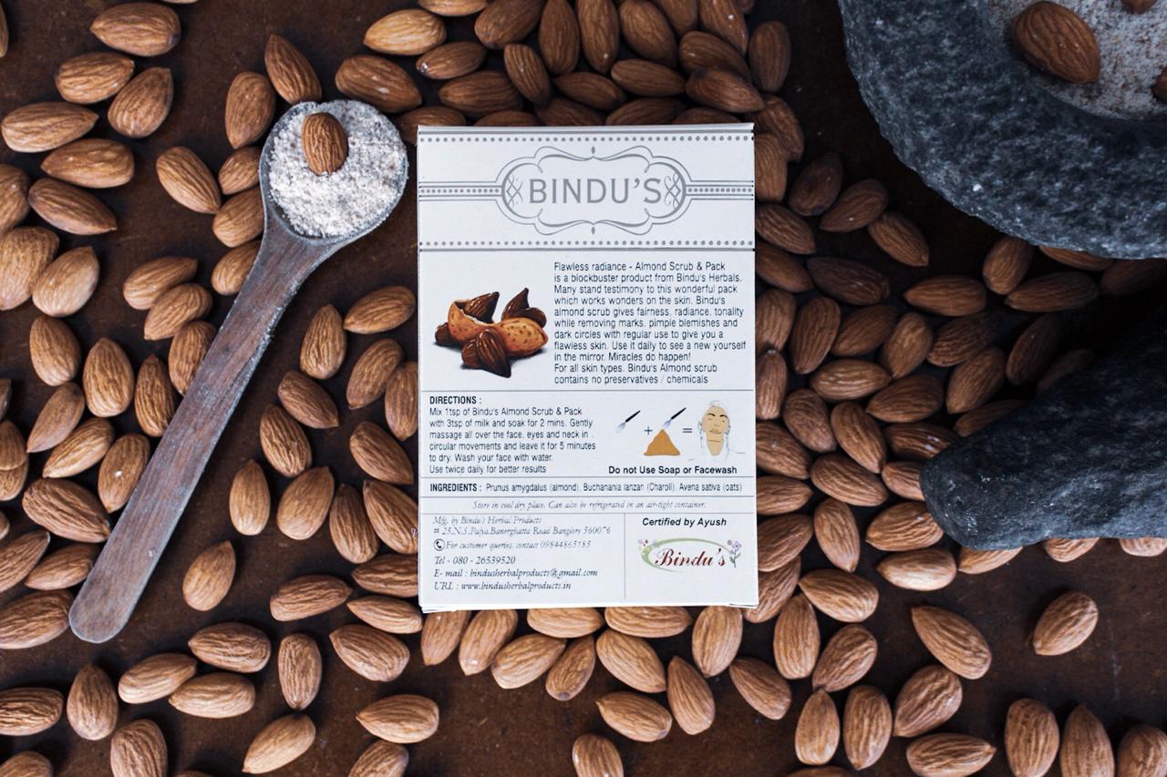 Bindu's Herbal Products Almond Scrub Cum Pack