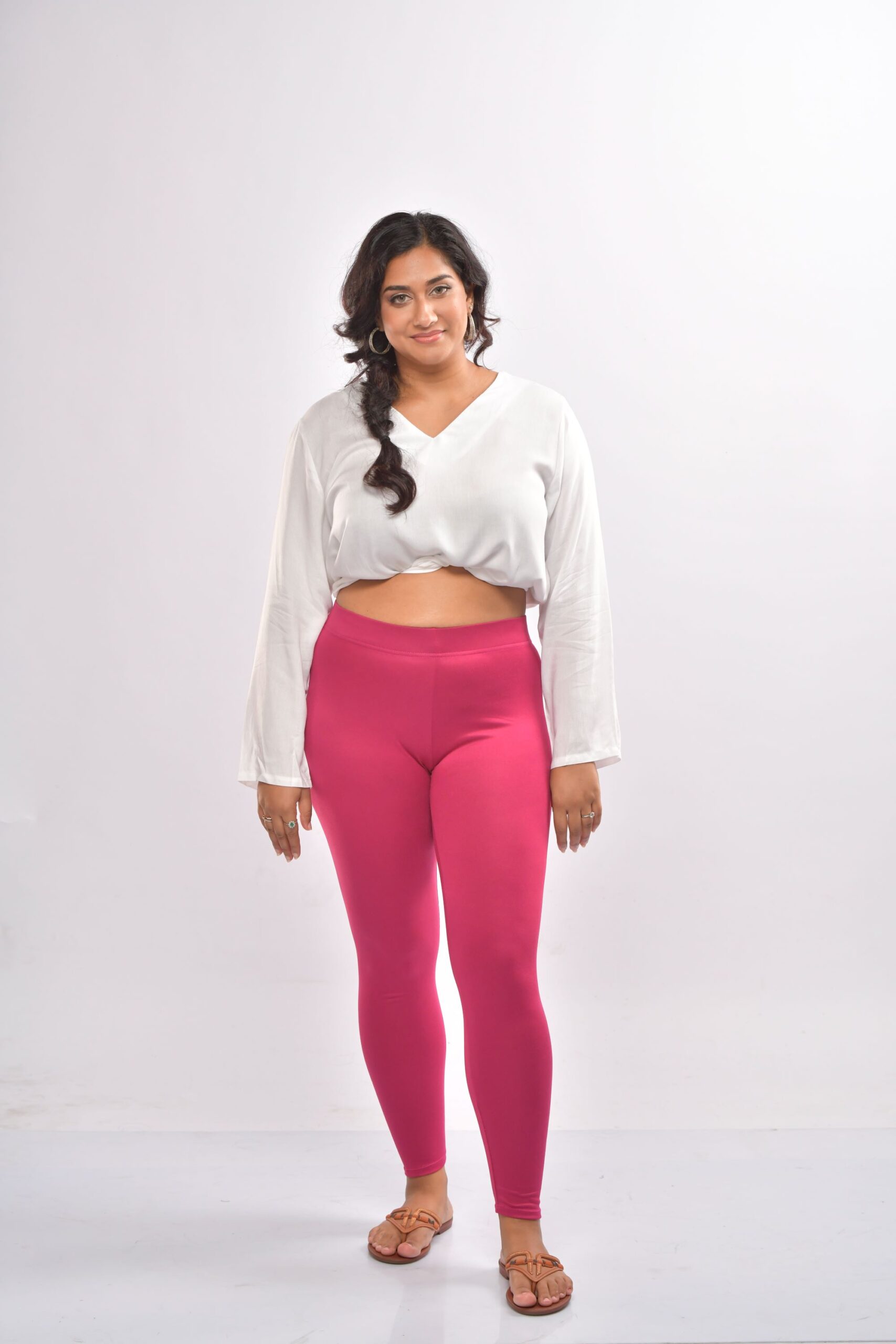 Double XL Women’s Pink Casual Full-Length Leggings