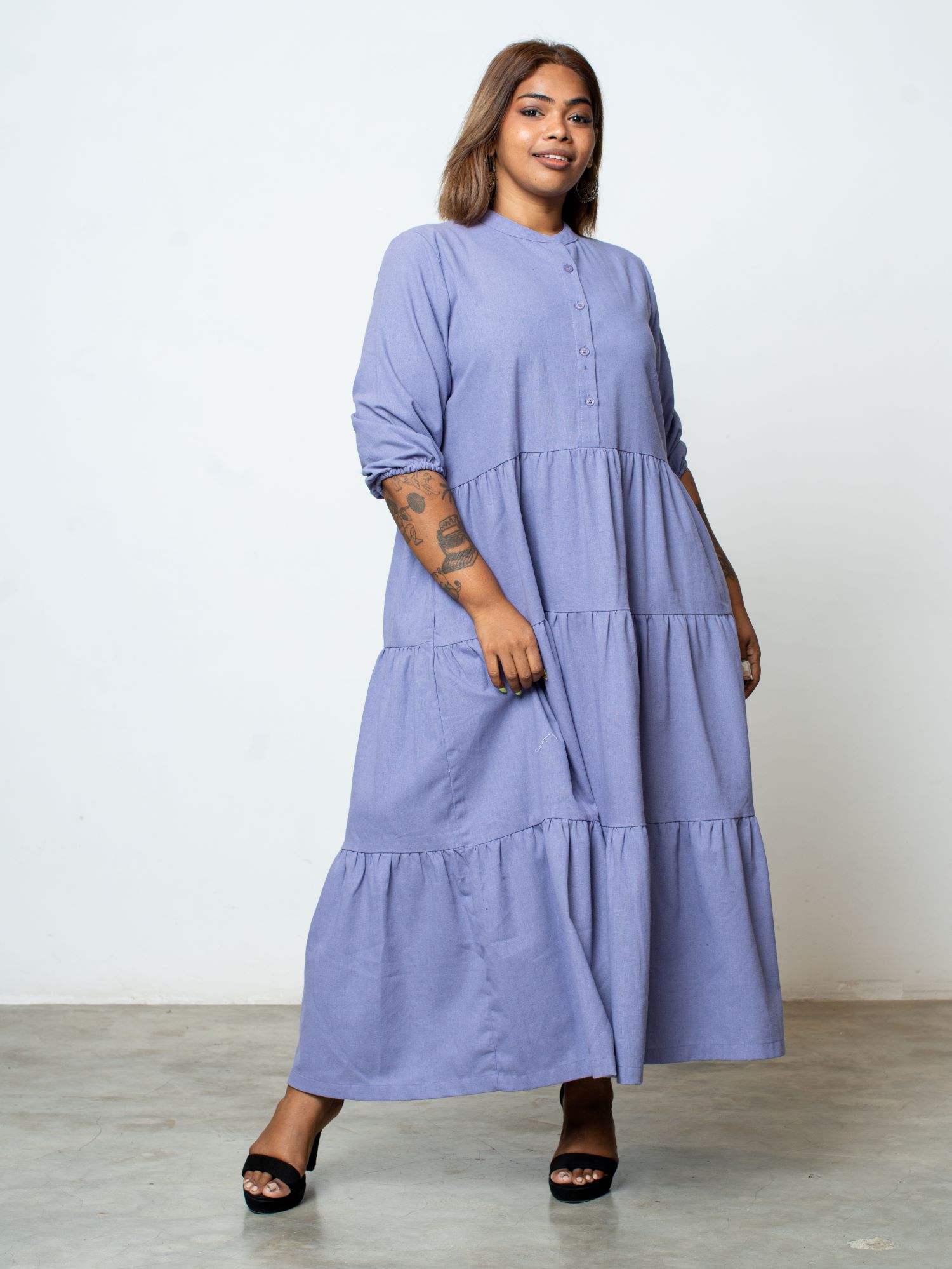 Ladies Plain Linen Dress