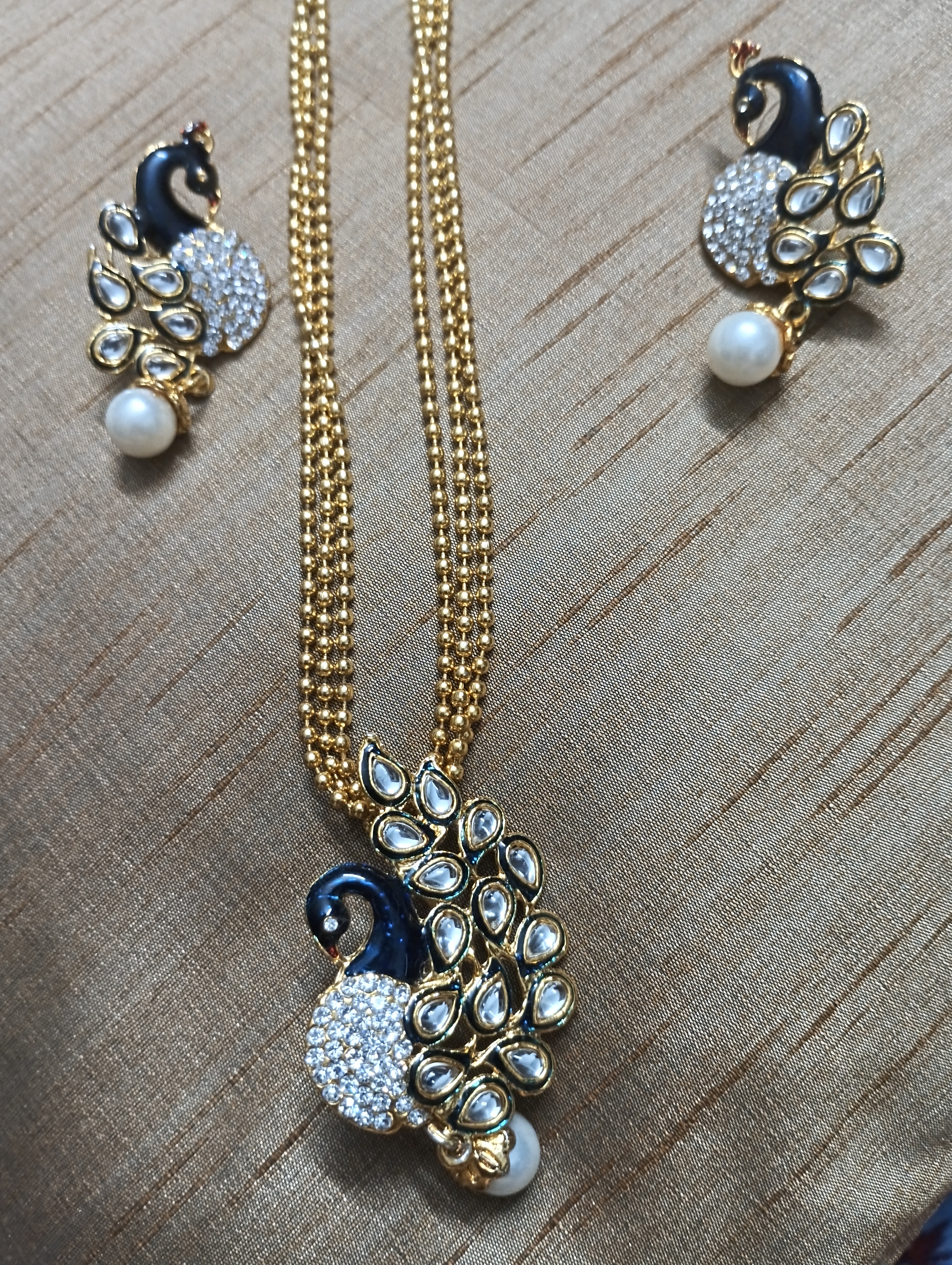 Peacock Kundan and Meenakari Necklace Set