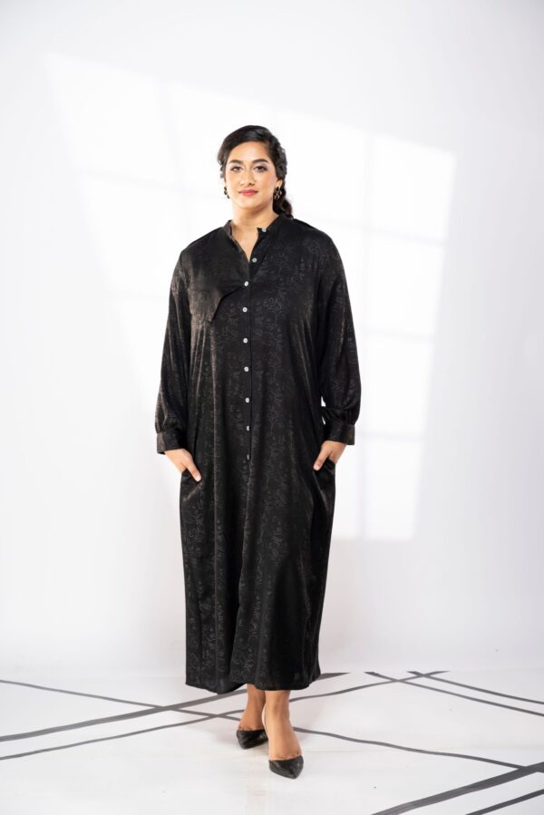 Ladies Exclusive Chinese collar long sleeve Dress