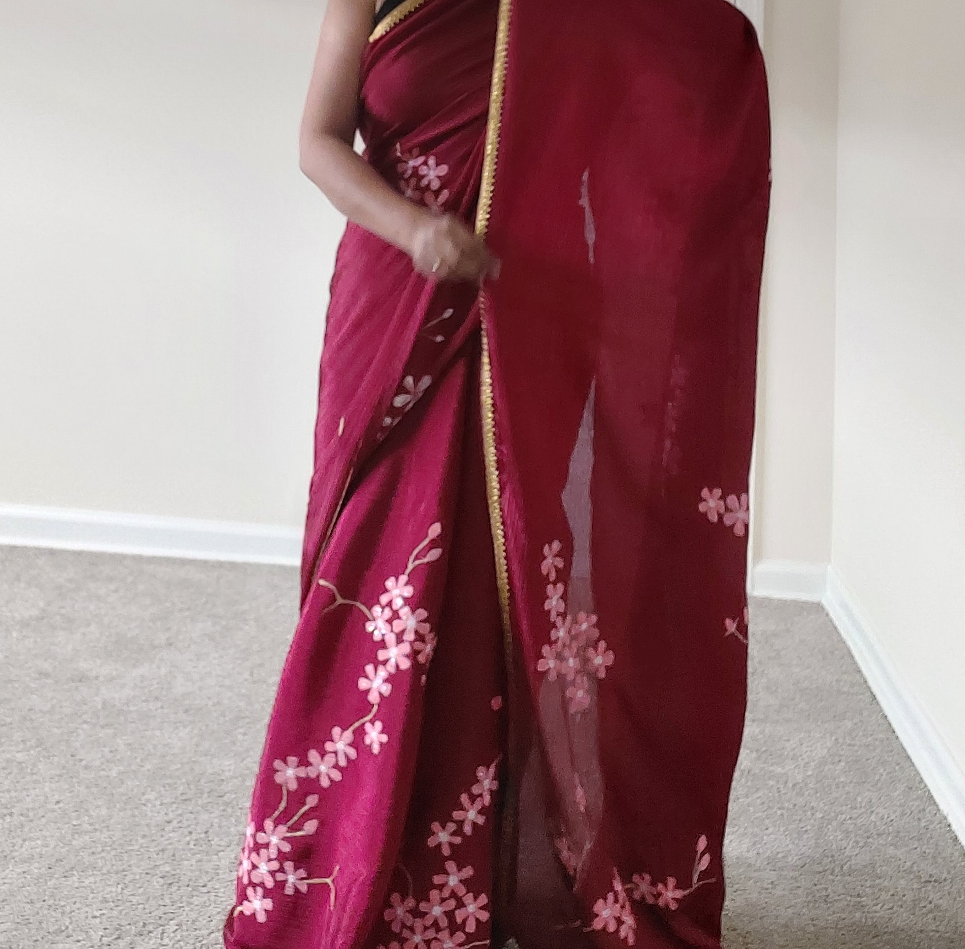 handpainted saree