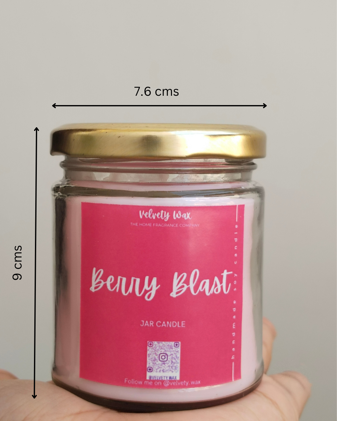 Velvety Wax "Berry Blast" Hand-Poured Scented Glass Jar Candle
