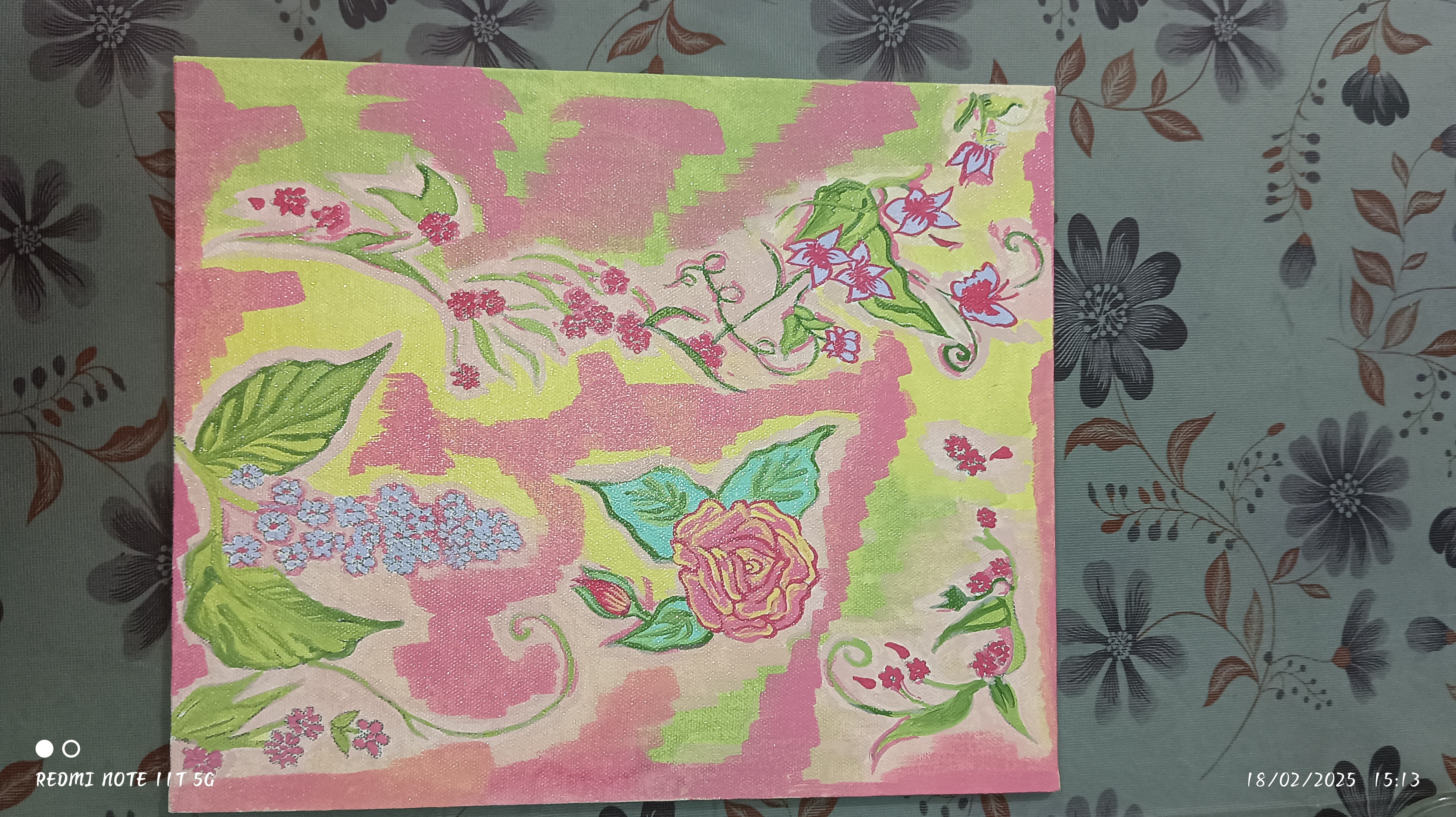 Flower canvas painting