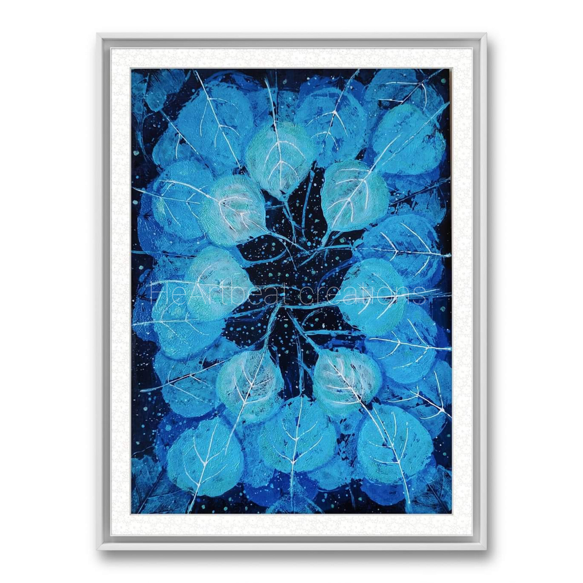 Blue Botanical Leaf Wall Art