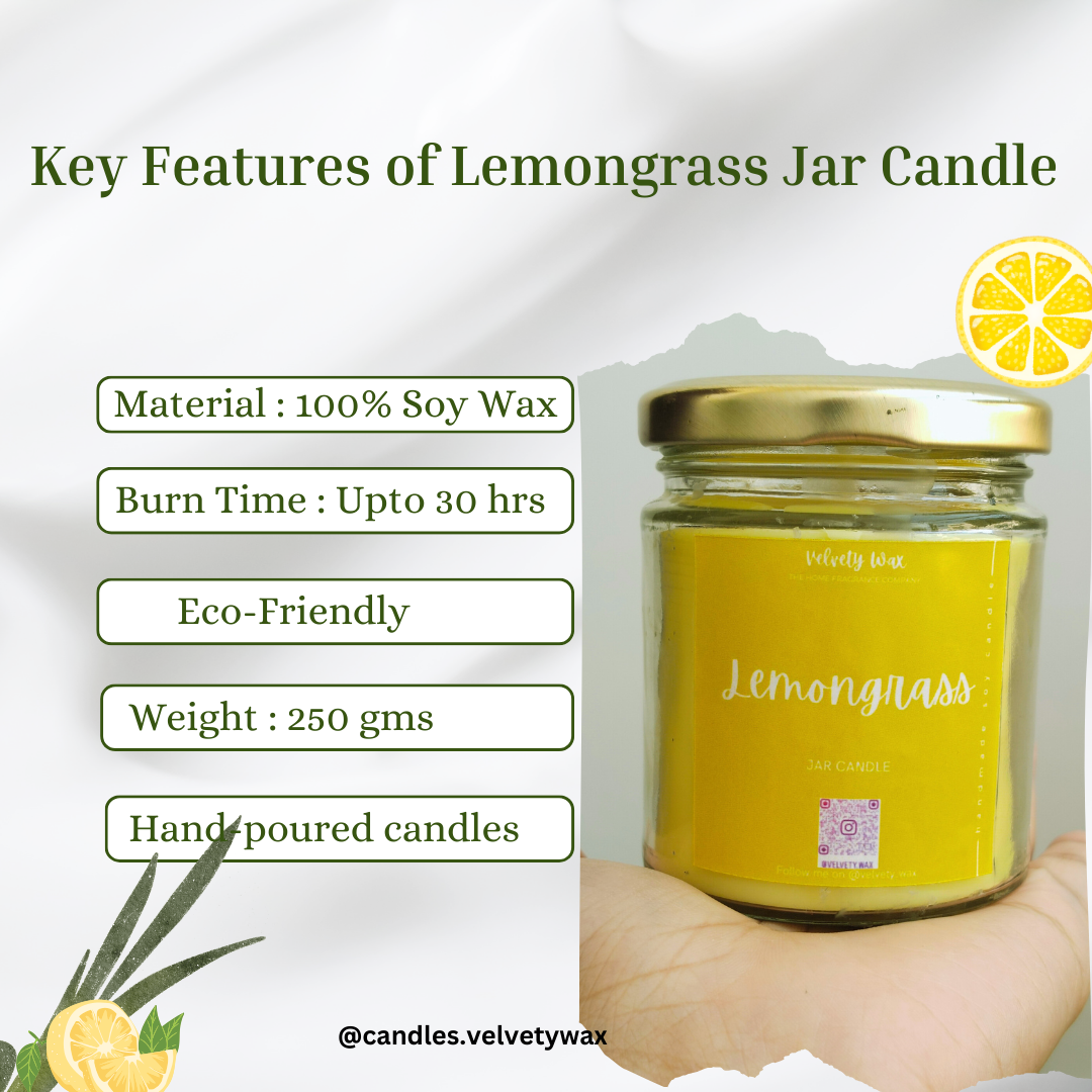 Lemon Grass Scented Jar Candle