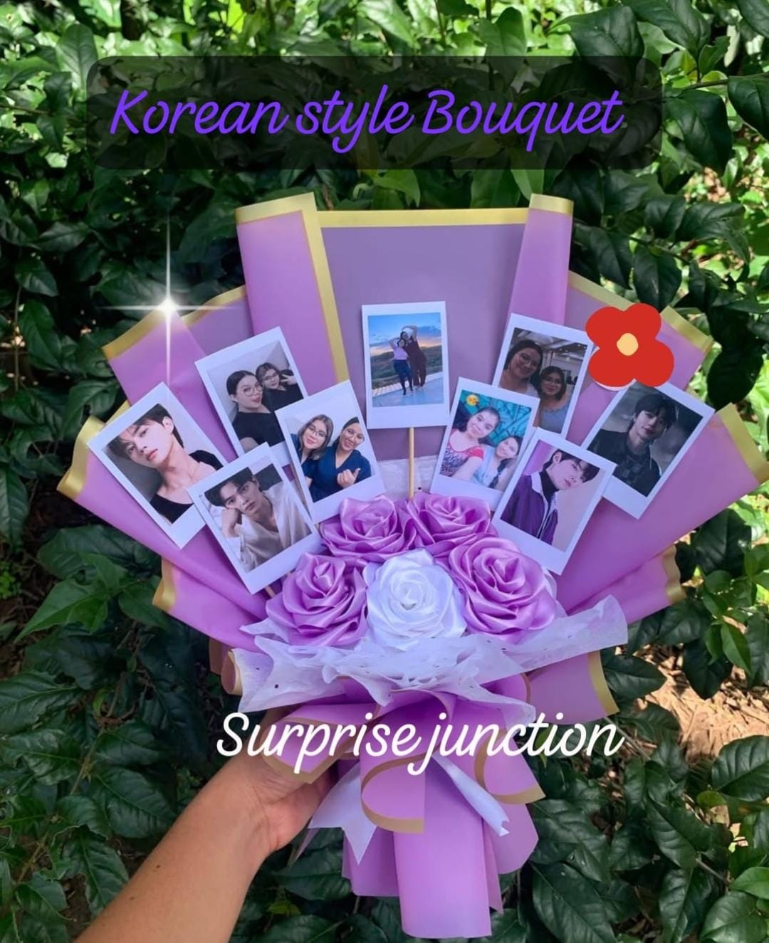 Surprise Junction Korean Style Personalised Polaroid Photo Bouquet Gift