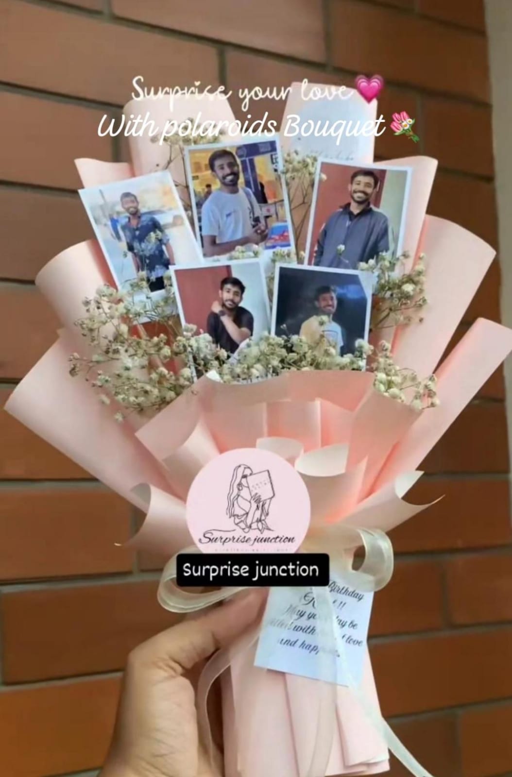Surprise Junction Personalised Polaroid Photo Bouquet Gift