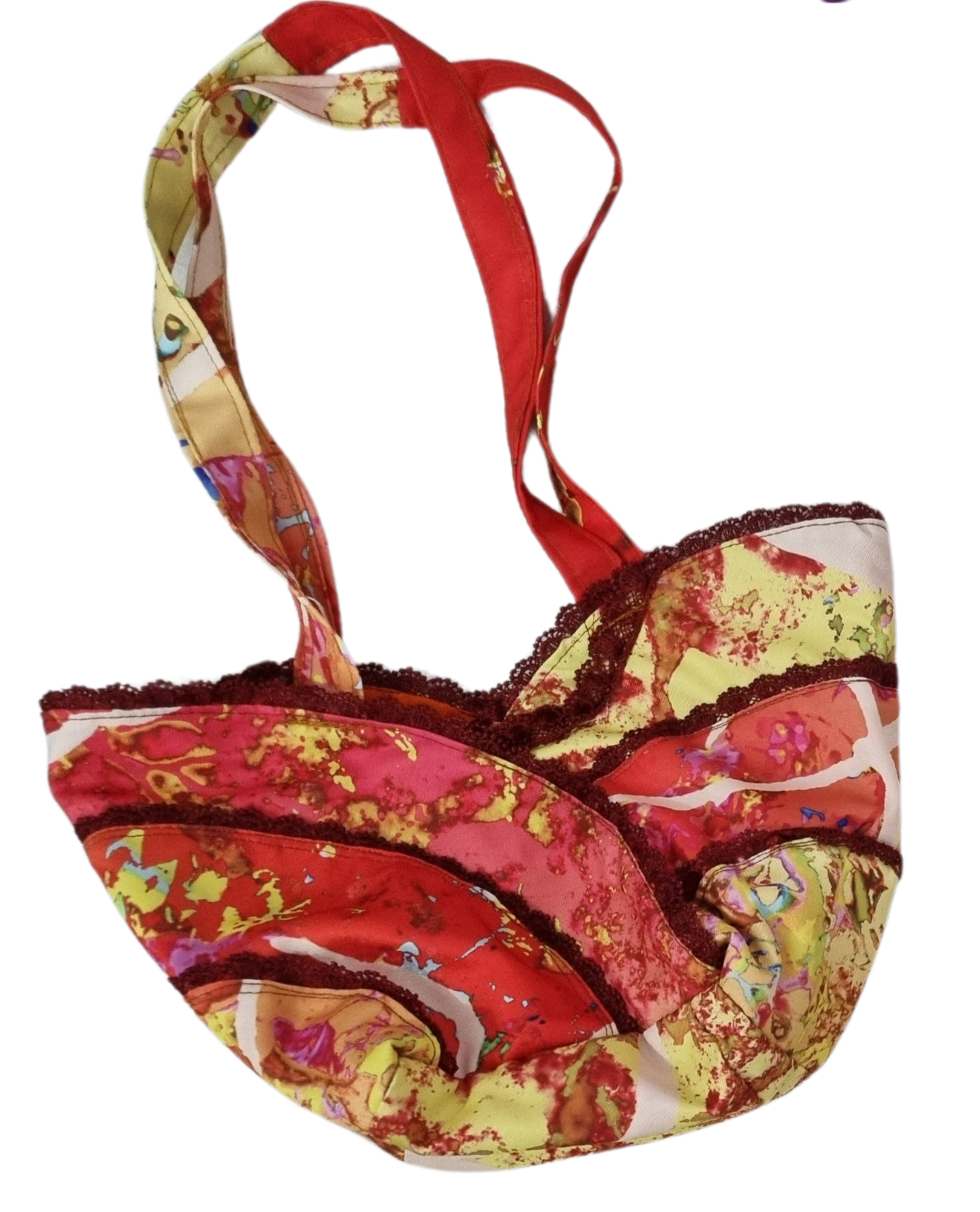 Women Inspired Art Apparel "Psychedelic Patterns" Printed Satin Tote…