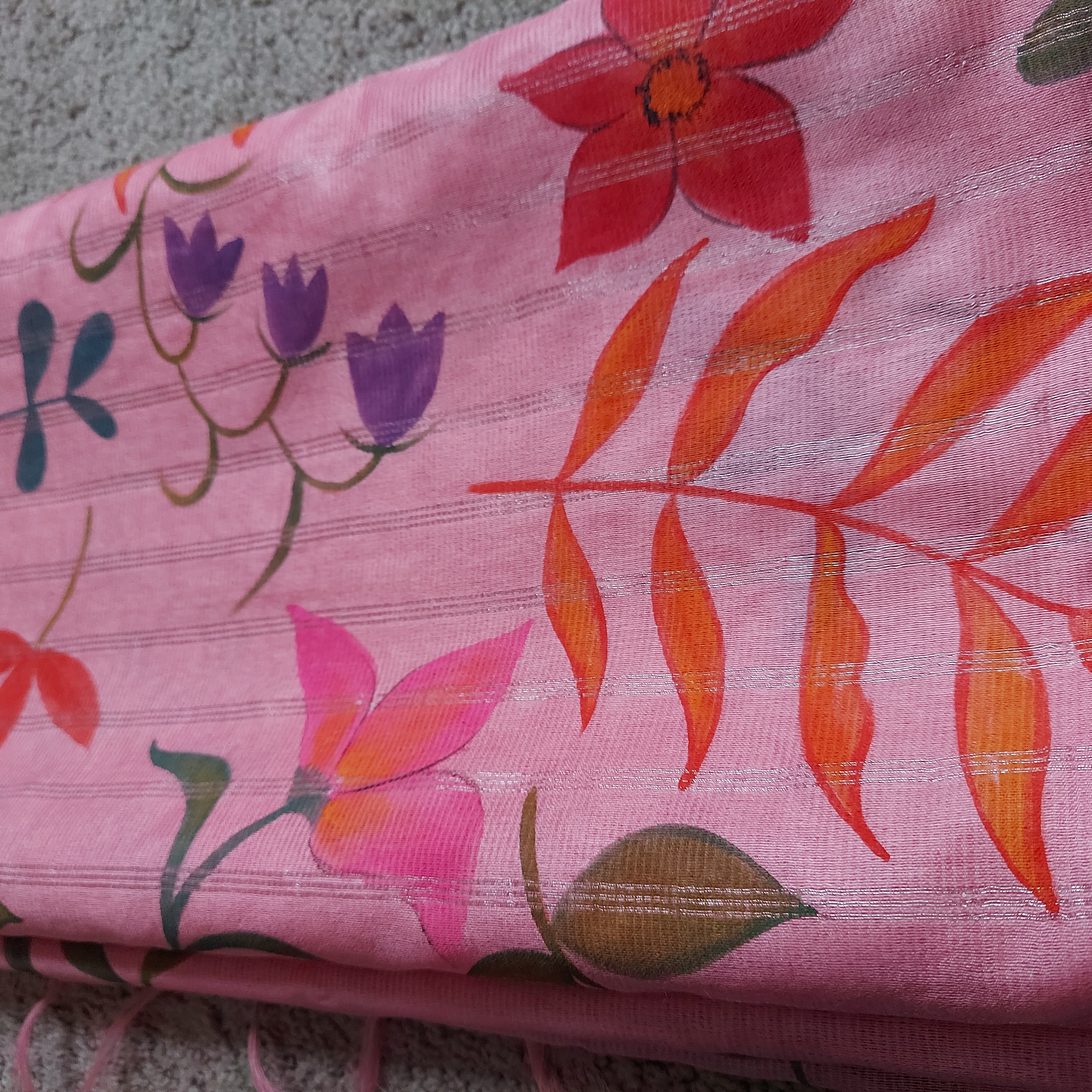 Handpainted Mangalagiri silk saree