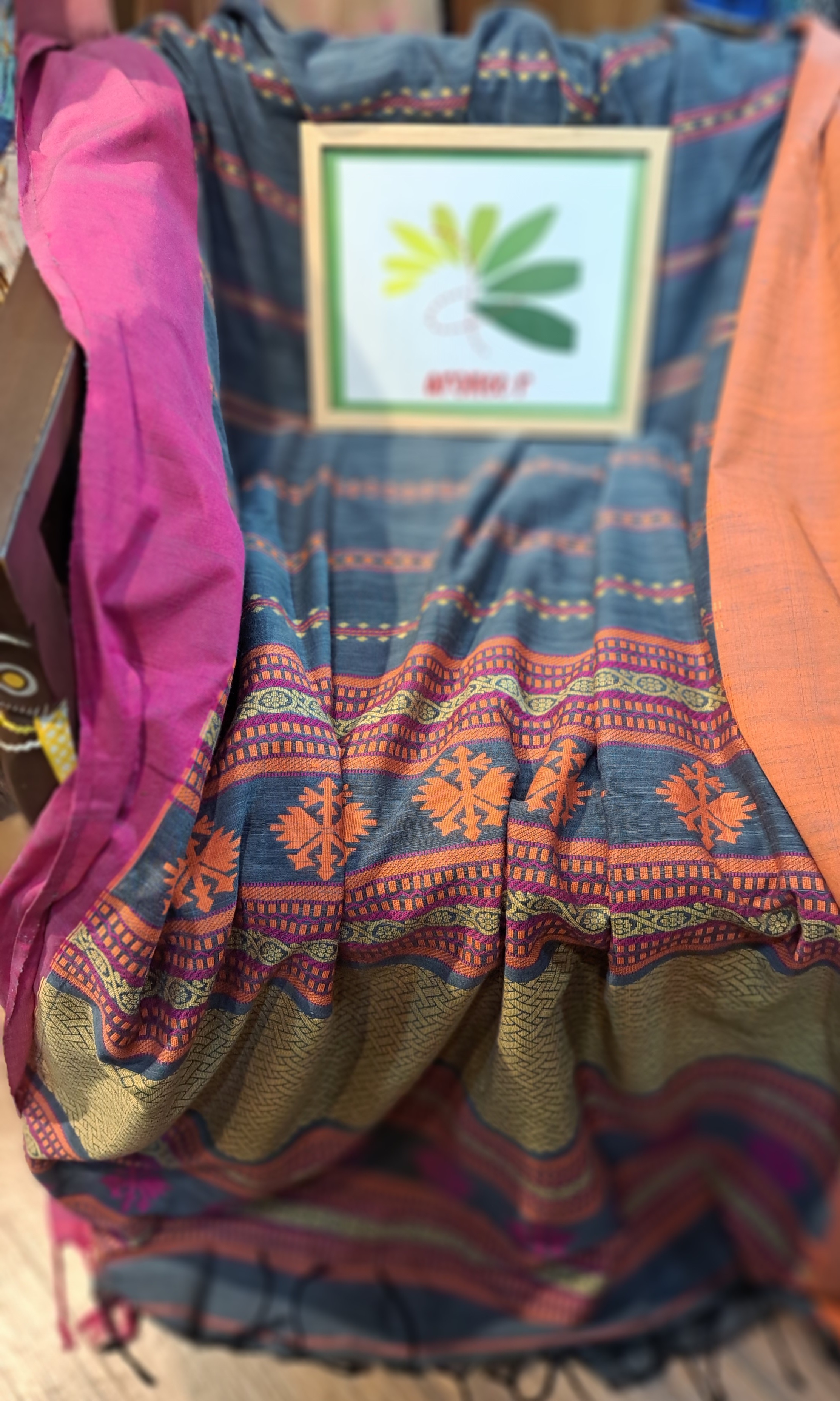 Aronee r Handspun Khadi Cotton Saree "Dhushar" with Blouse Piece