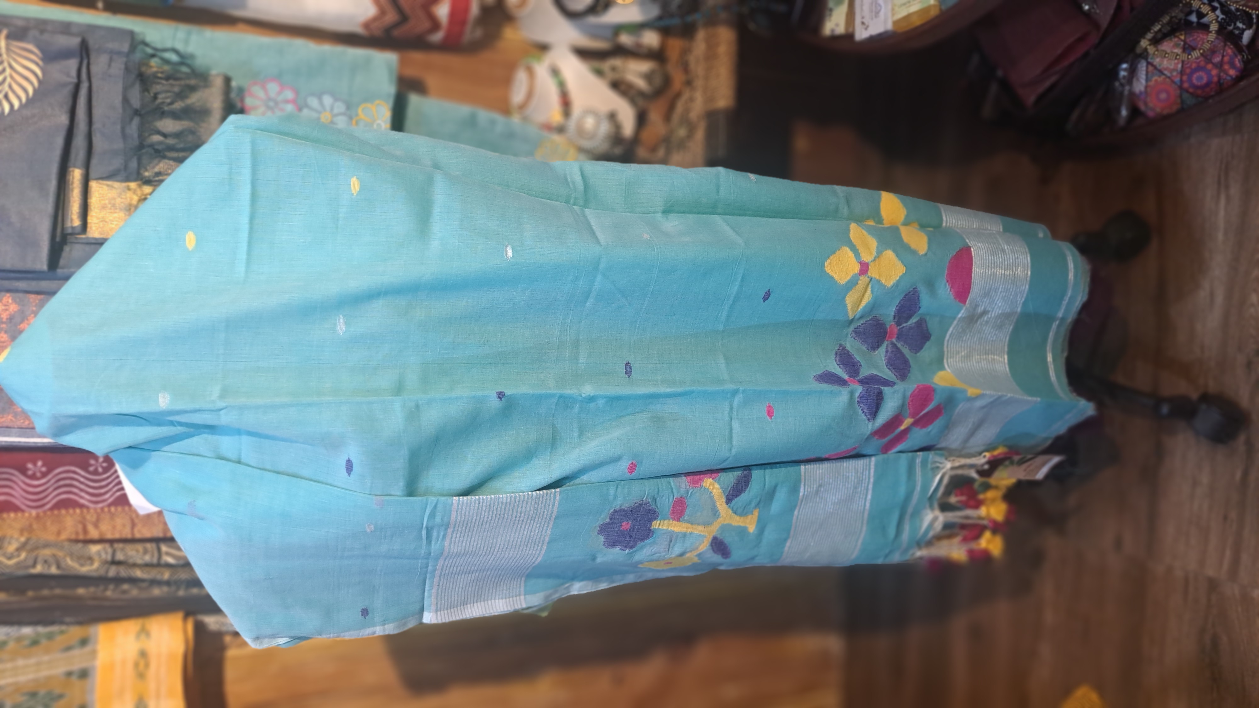 Handloom jamdani kurti dupatta
