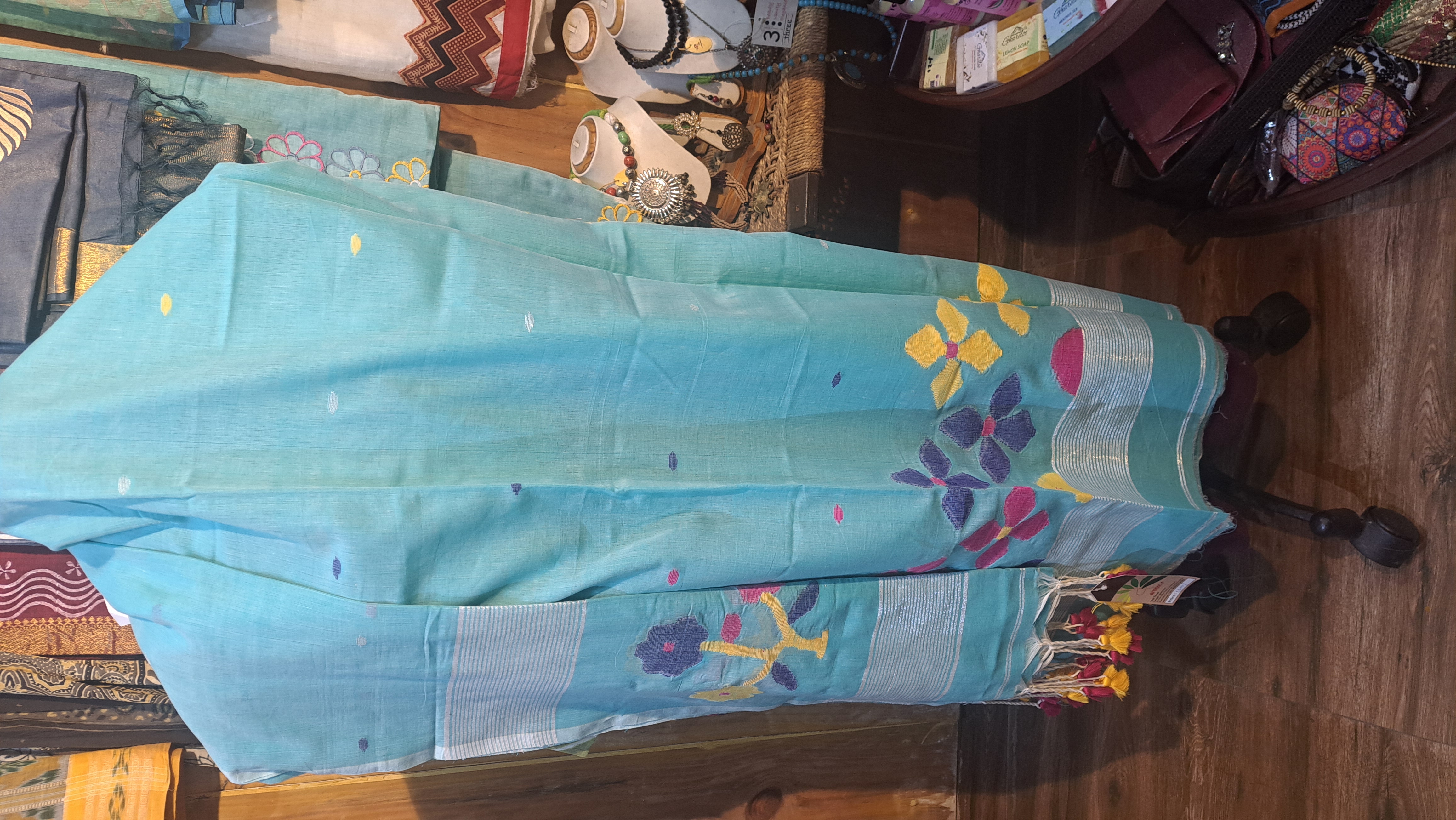 Handloom jamdani kurti dupatta