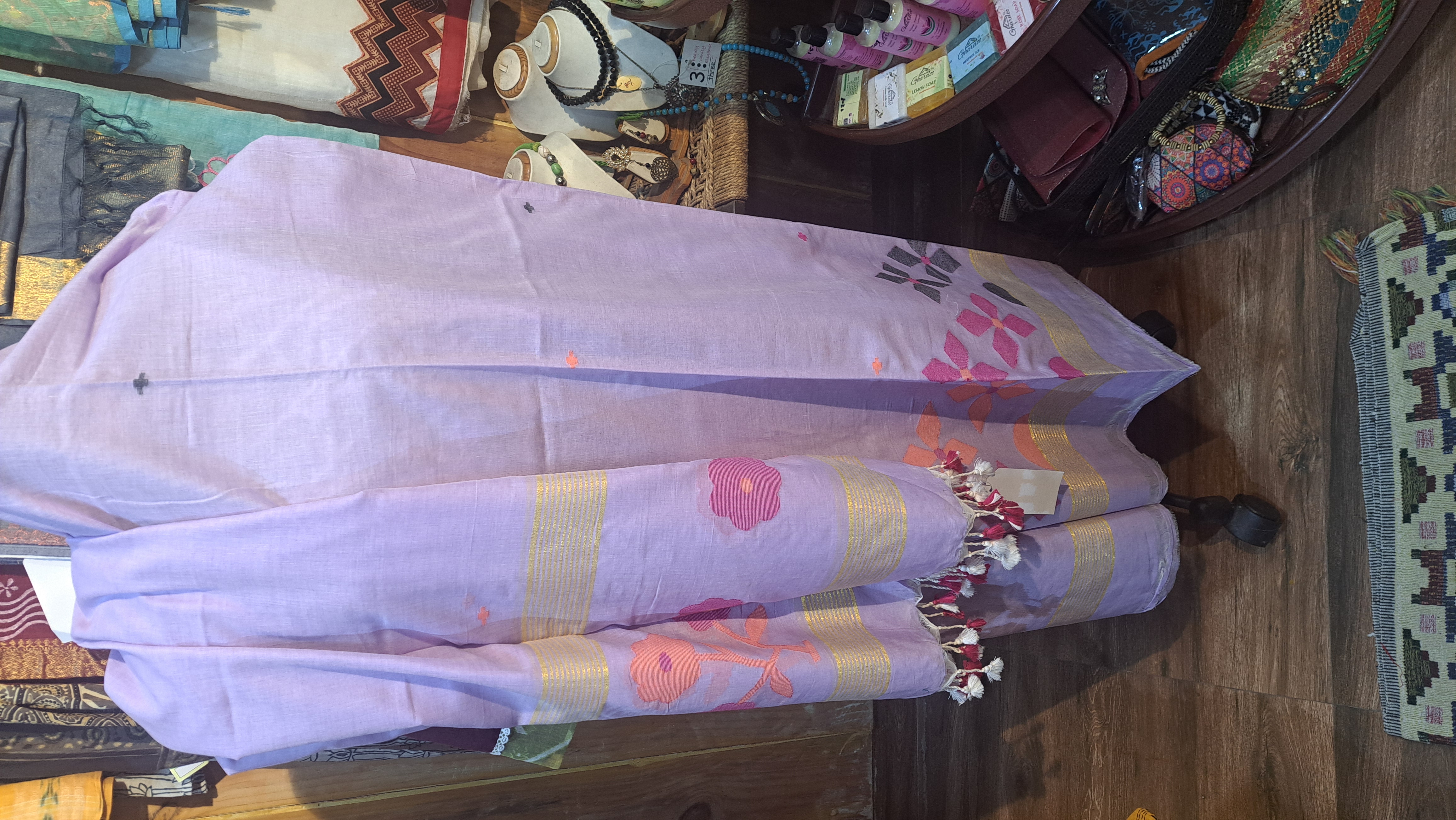 Handloom jamdani kurti dupatta