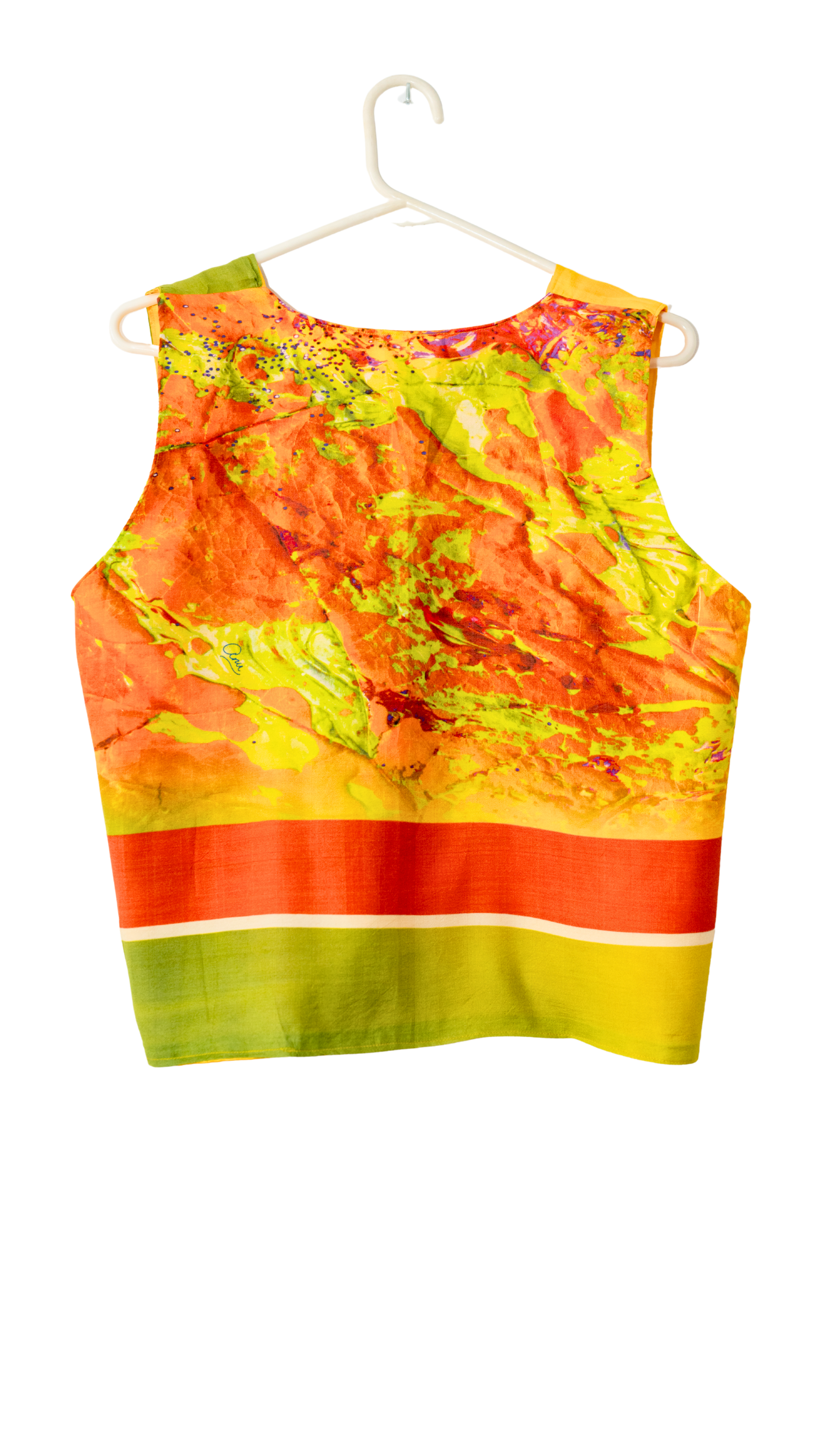 Women Inspired Art Apparel "Autumn Rose" Upcycled Art Vest / Overshirt