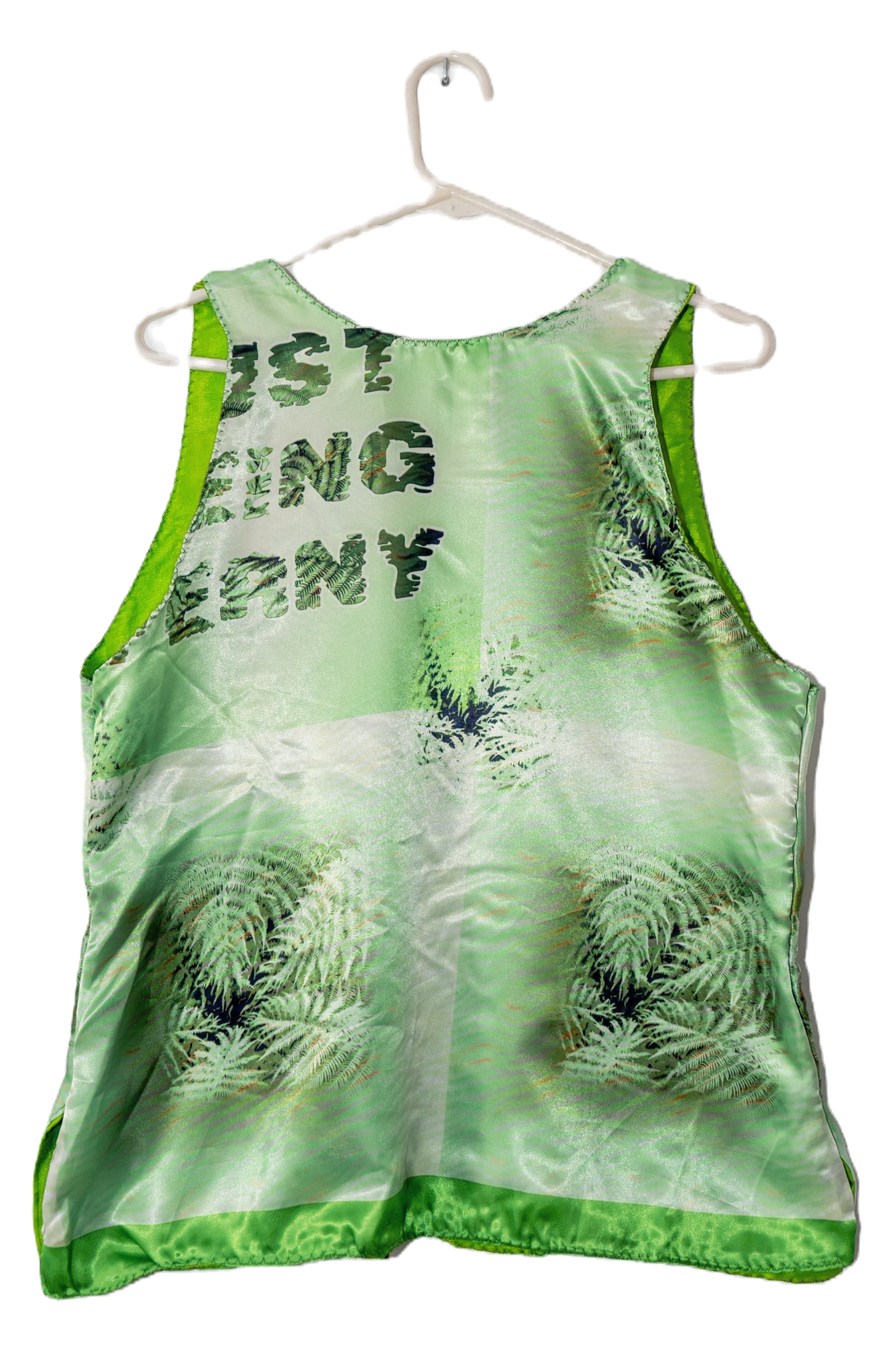 Women’s Green Tropical Print Sleeveless Summer Top
