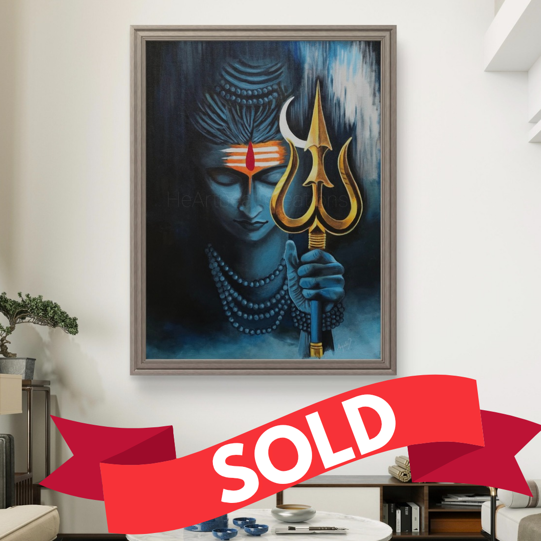 Original Acrylic Shiva Painting on Canvas