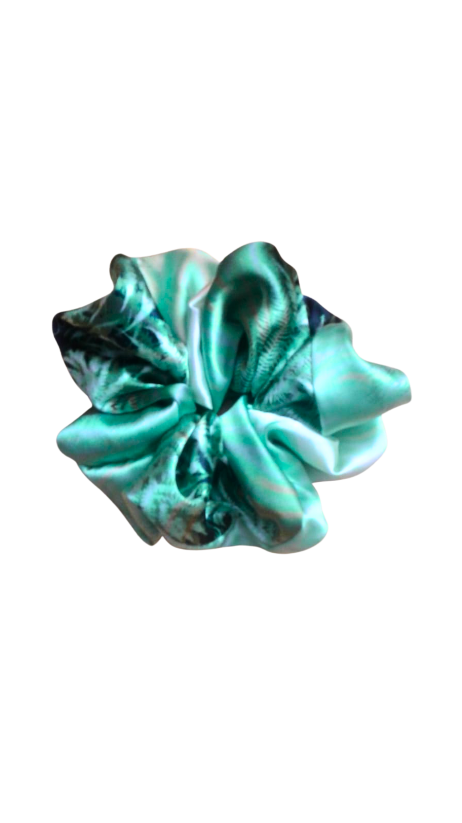 Women Inspired Art Apparel "Turquoise Blush" Satin Printed Hair…