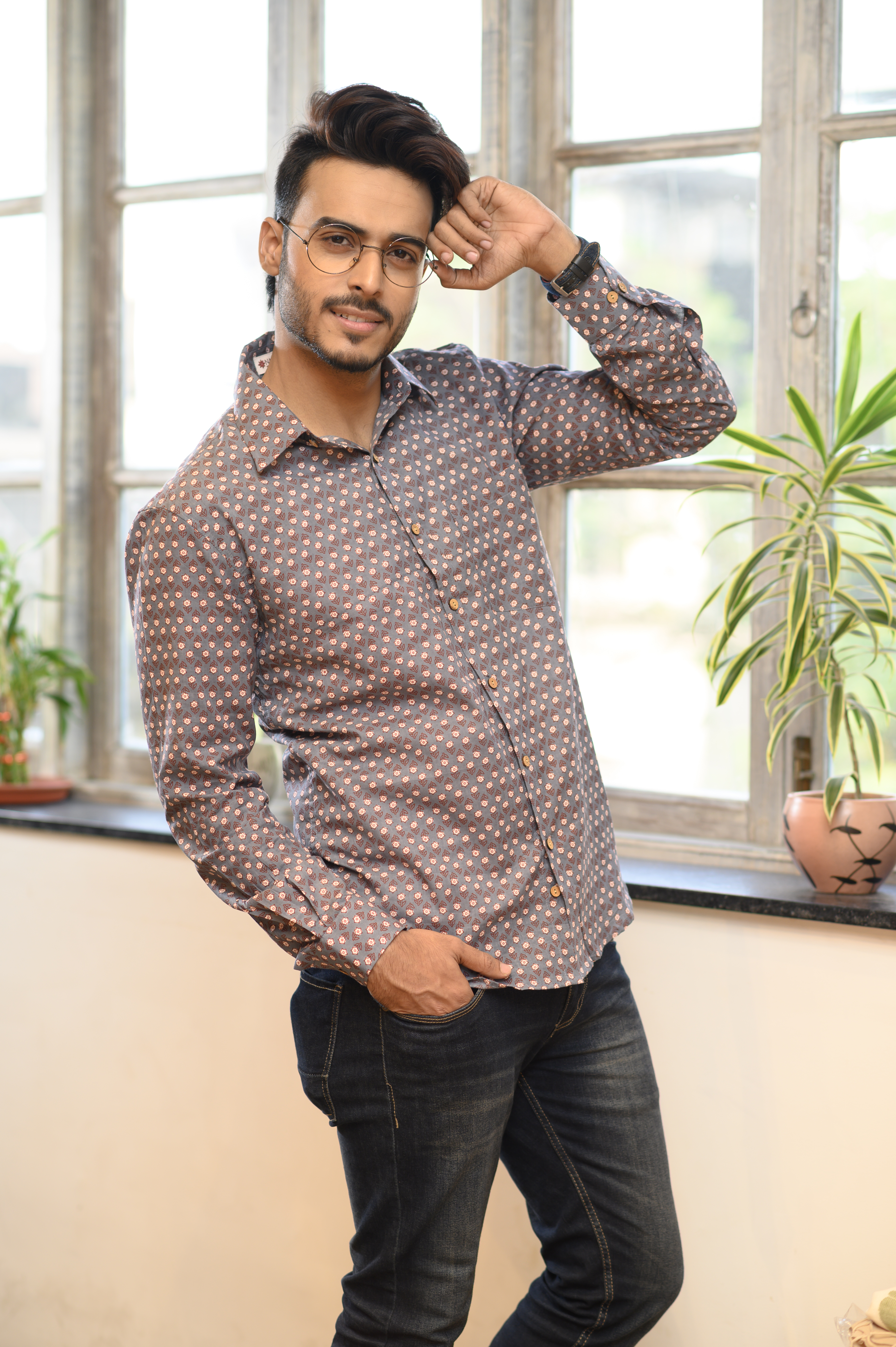 Printed Cotton Slim Fit Shirt