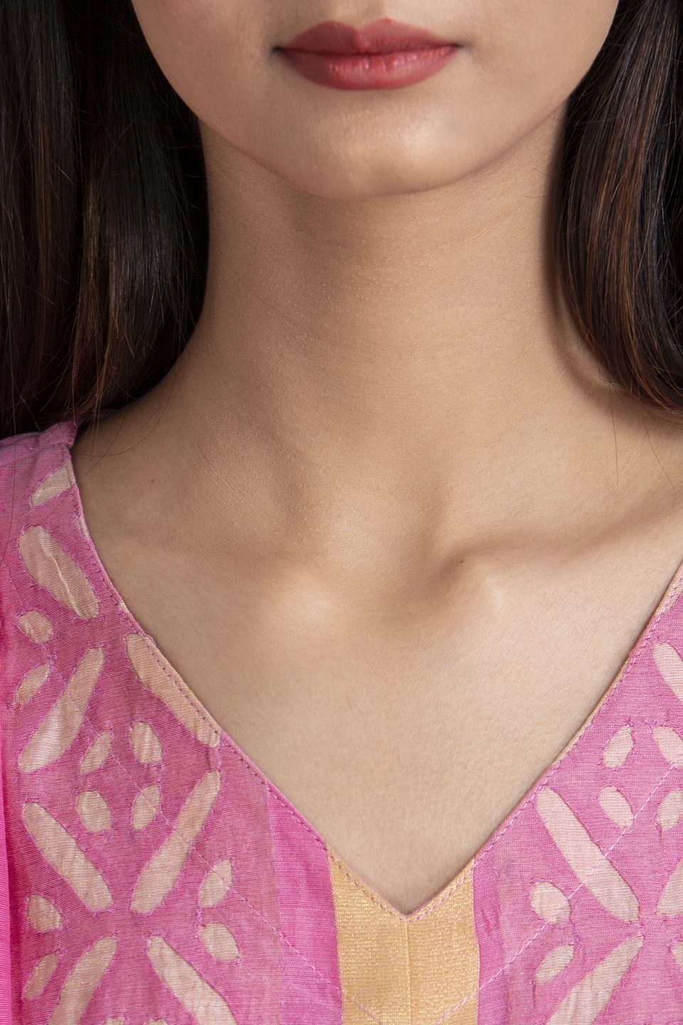 Festive Chanderi Kurti with Dupatta, Pink