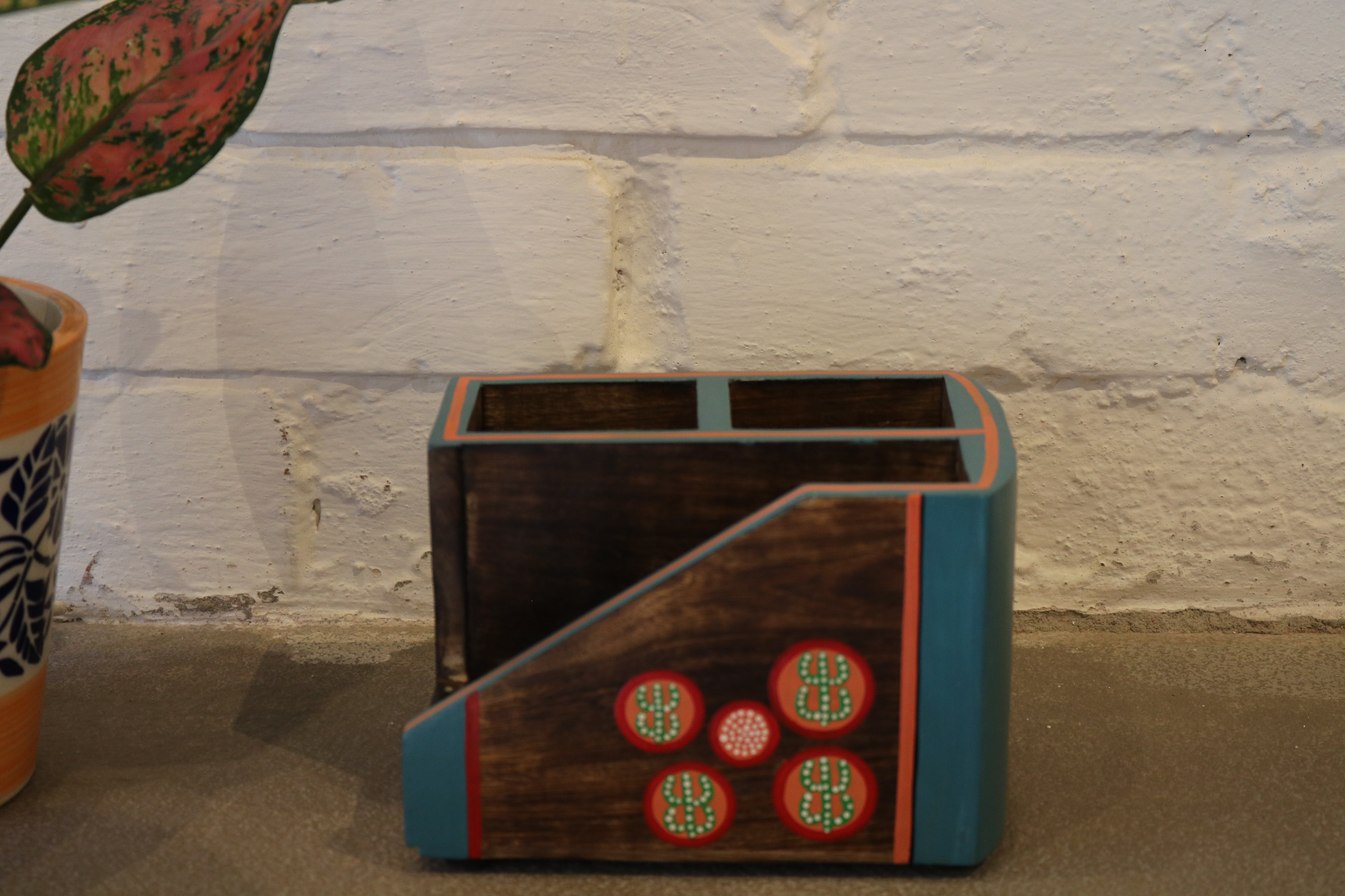 Handcrafted Wooden Tissue & Spoon Holder