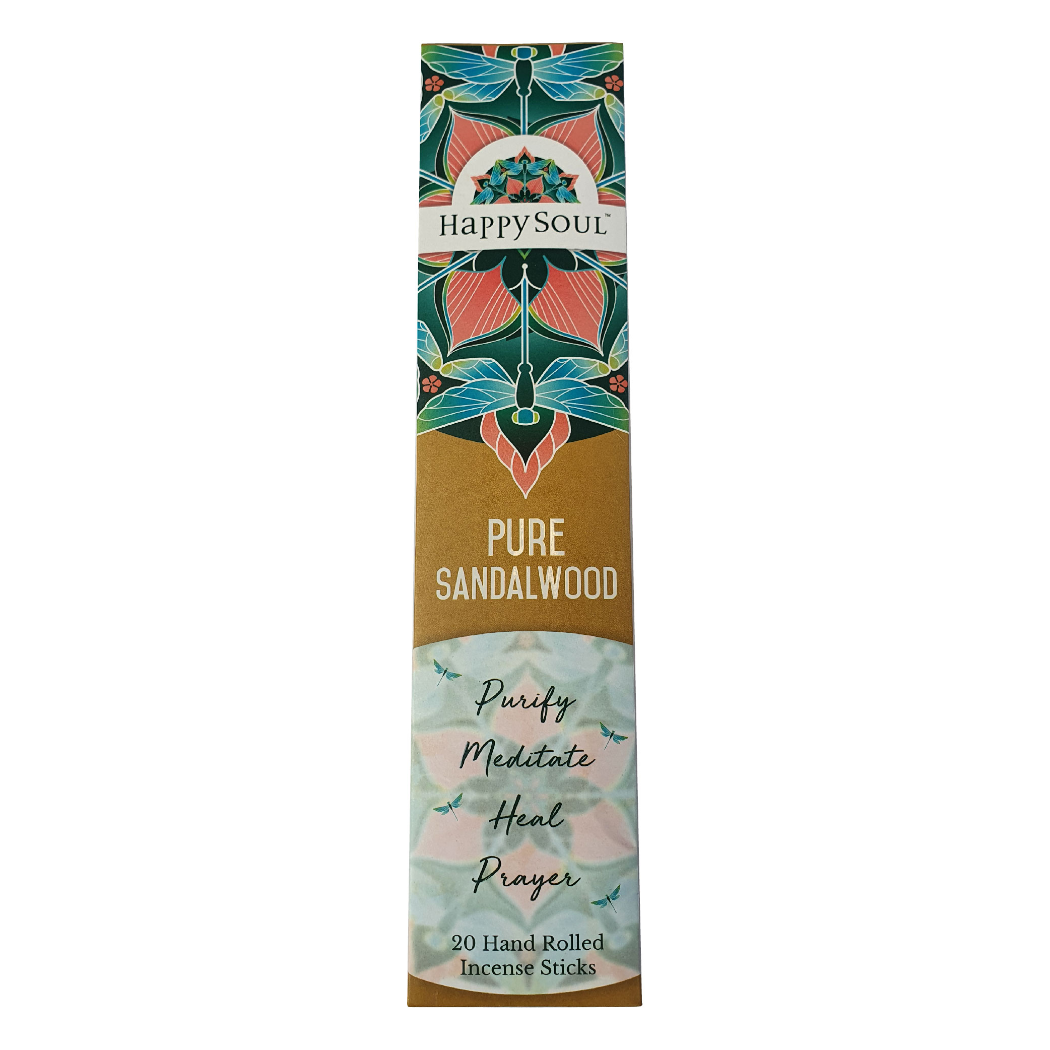 HAPPY SOUL Meditation & Enlightenment Series - Incense Sticks. Pure Sandalwood, Tulsi, Agar Wood 3 pack set (20x3= 60 sticks) 100% Natural