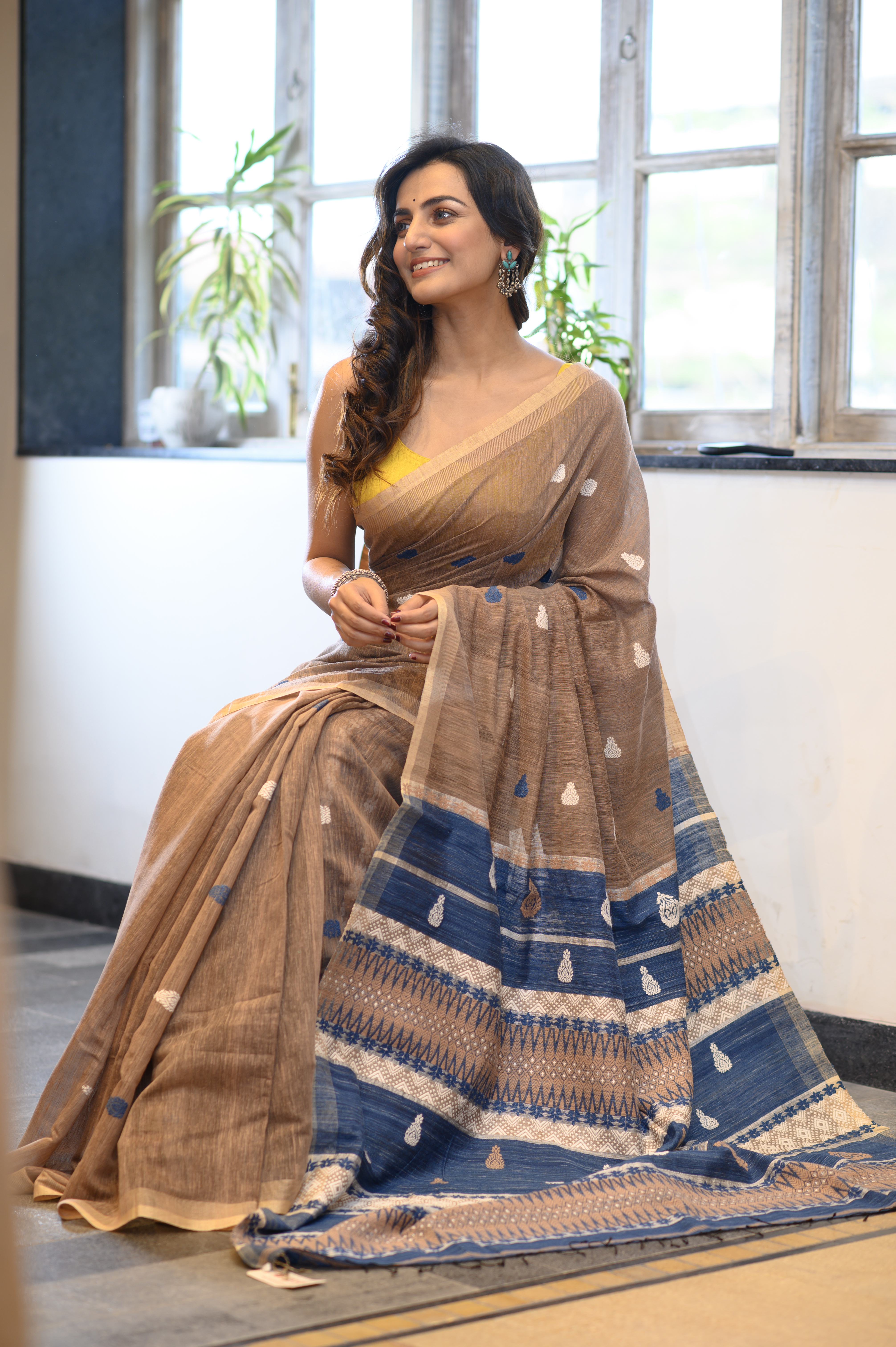 Light Brown Kesa Paat & Eri Silk Saree
